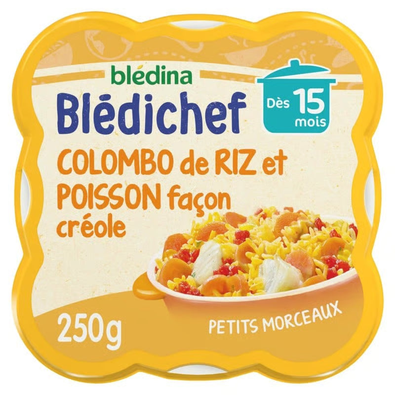 Blédina Blédichef Colombo riz et poisson 250g dès 15 mois, disponible sur Dialy Dakar en 60 min