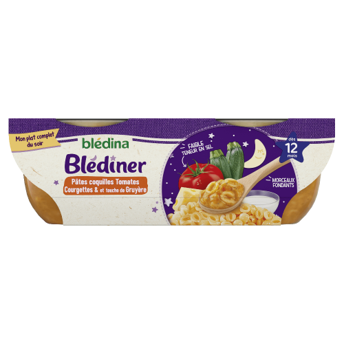 BLEDINA Blédiner - Pâtes coquilles, tomates, courgettes & touche de gruyère - Dès 12 mois Dialy - Dakar 