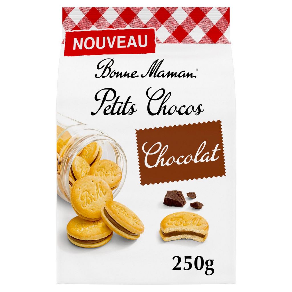 Petits Chocos biscuits fourrés au chocolat Bonne Maman 250 g, disponibles sur Dialy à Dakar en 60 min.
