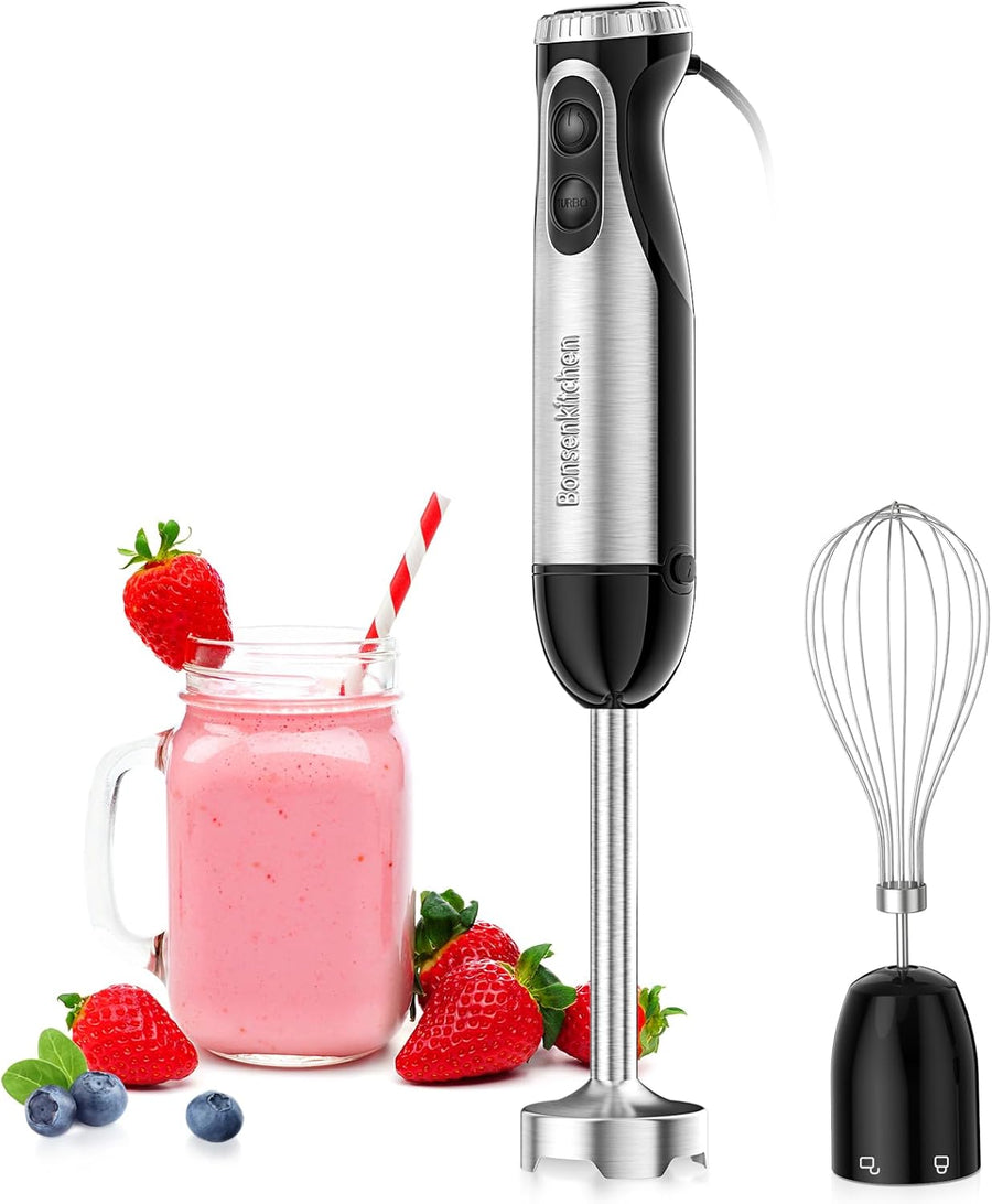 BONSENKITCHEN - Mixeur plongeant 2 en 1 avec fouet – 20 vitesses + turbo, modèle HB3204 Dialy - Dakar 