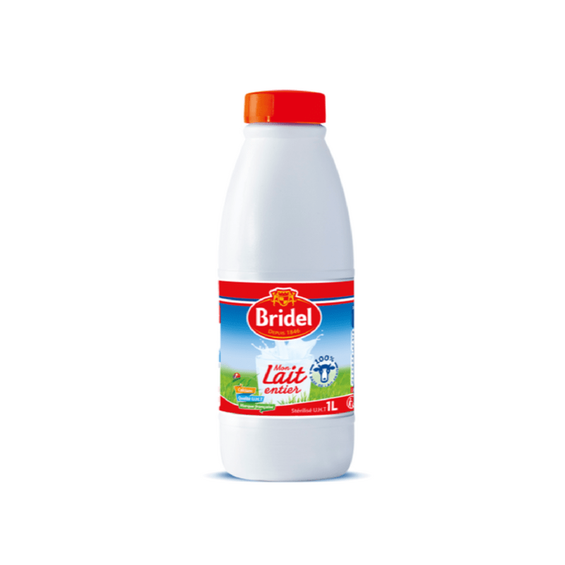 BRIDEL - Lait stérilisé UHT entier en bouteille - 1L Dialy - Dakar 