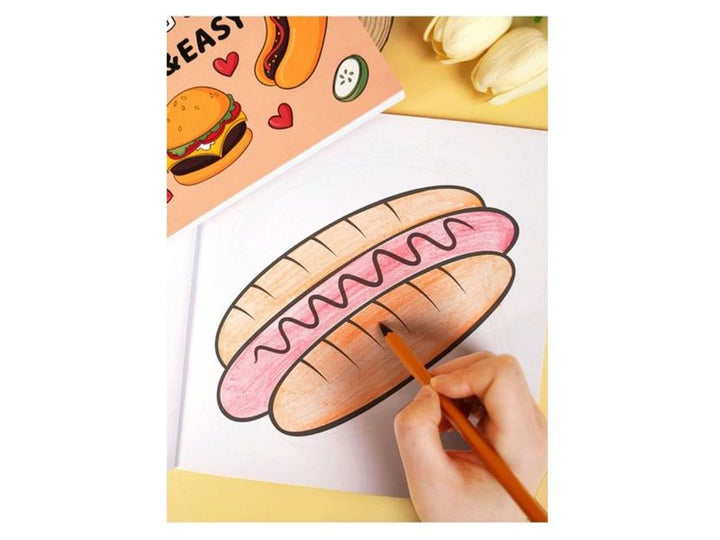 Livre à colorier créatif avec 40 pages de dessins animés de nourriture et de fruits