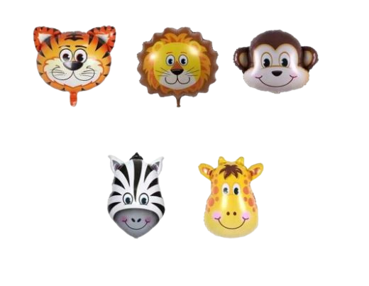 Ballons en Feuille d'Aluminium Safari – Motif Girafe, Zèbre, Tigre, Lion, Singe Dialy - dakar 