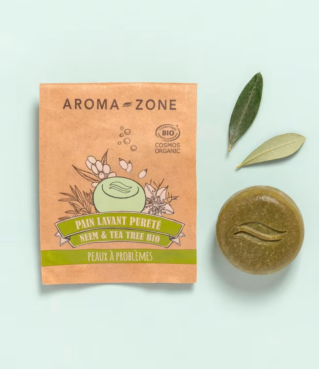 AROMAZONE-Pain lavant sans savon Pureté Neem & Tea tree BIO-50G