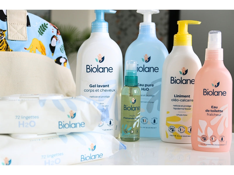 Pack Biolane complet pour bébé peau sensible avec sac à langer Mustela offert, disponible à Dakar sur Dialy.sn