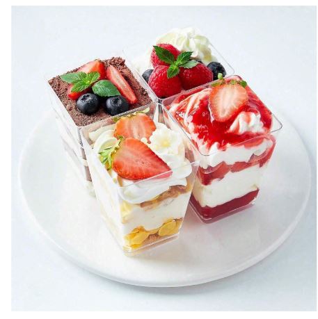 Contenants à dessert carrés de 5 oz avec couvercles,20 Pièces