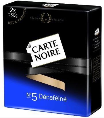 Café Moulu Décaféiné; 2x250g - CARTE NOIRE