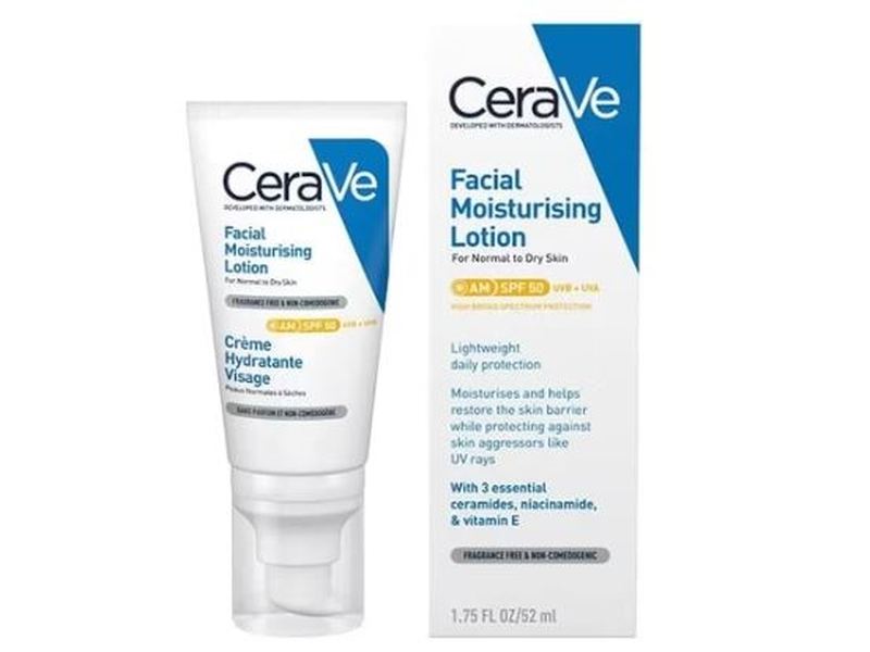 CERAVE - Lotion Visage Hydratante SPF50 Peaux Sèches à Normales - 52ML Dialy - Dakar 