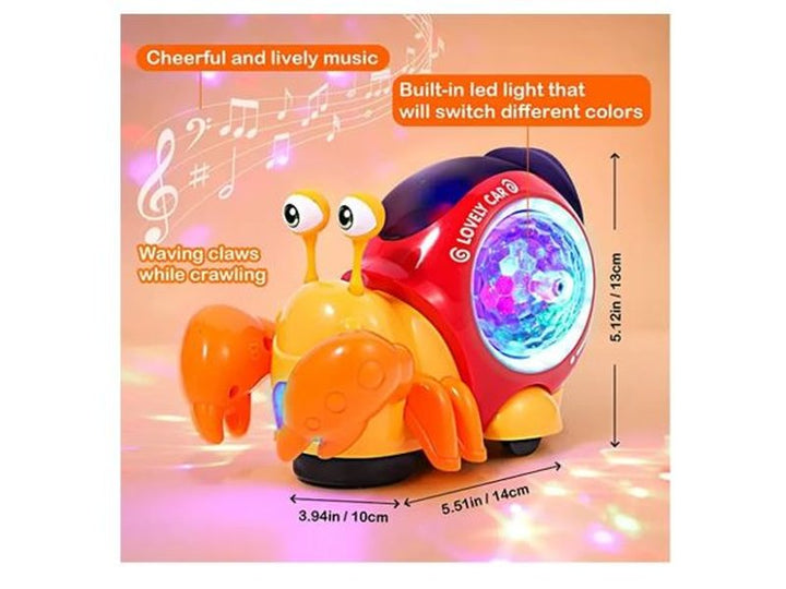 Crabe Électrique avec Musique Colorée et Projection de Lumière – Jouet Interactif pour Bébé