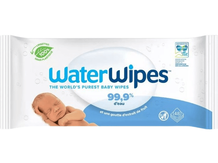 Waterwipes - Lingettes comprenant 99% d'eau pour bébé - Paquet de 48 lingettes