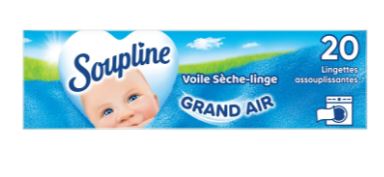 Soupline - Adoucissant Voile Sèche Linge Grand Air x20 - Parfum frais et douceur longue durée