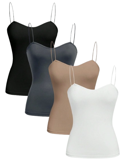 4 pièces Ensemble de débardeurs minimalistes et décontractés pour femmes