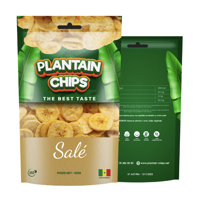 PLANTAIN CHIPS - Chips de bananes Plantain Salé - 120g