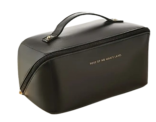 Trousse de Cosmétiques en Similicuir de Grande Capacité, Légère et Imperméable, noir