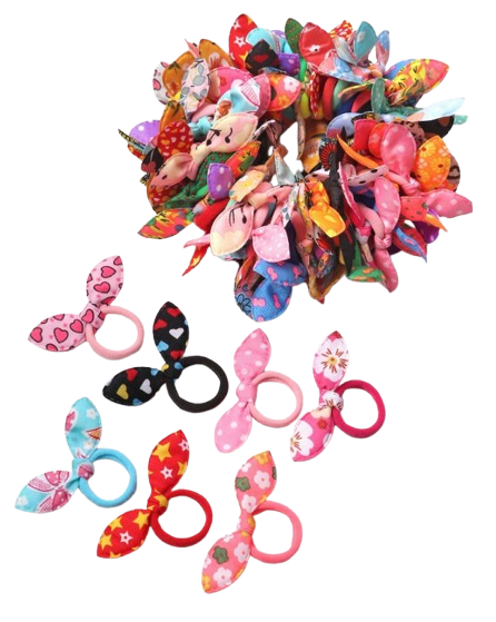 Bandeau à oreilles de lapin pour femmes, chouchous de serviette - 20 pcs