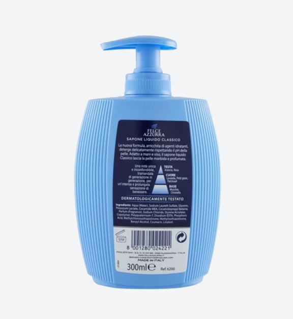 FELCE AZZURRA - Savon Liquide Classique – 300ml Bouchon emdommagé