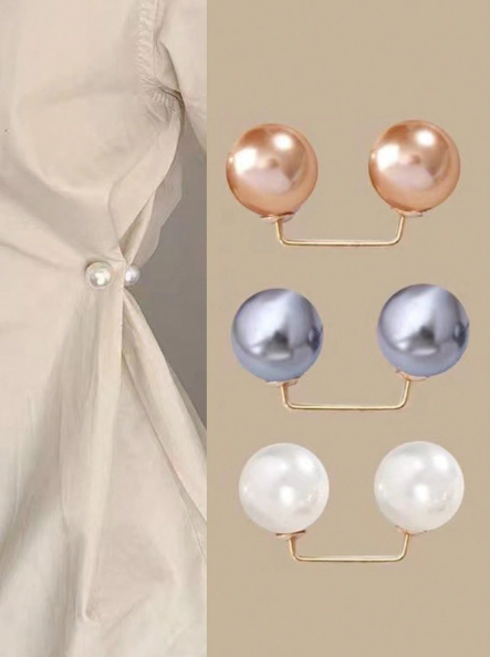 Broche à double perle pour femme, épingles de sécurité pour jeans, bouton de taille, décoration de robe d'été, clip de pantalon, partenaires élégants, 2 piéces