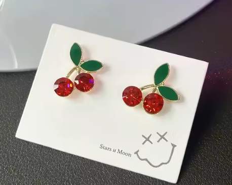 Boucles d'oreilles cerise douce pour femmes