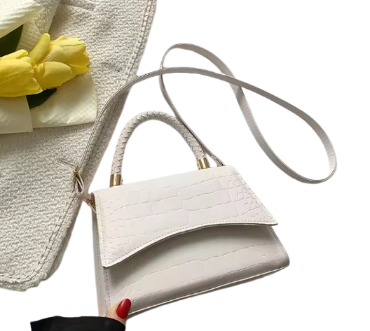 Sac à bandoulière en cuir Pu de couleur unie - Beige