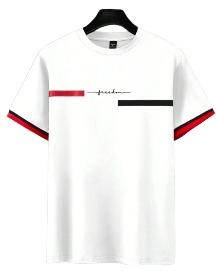 Manfinity Homme T-shirt d'été décontracté e FREEDOM à manches courtes  BLANC XXL