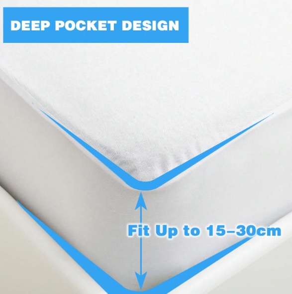 Protège-matelas coton imperméable hypoallergénique – Couleur Blanche
