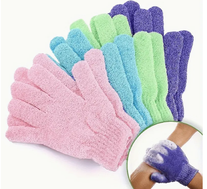 Lot de 4 Gants Exfoliants - Qualité Spa