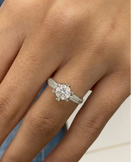 Bague solitaire argent avec diamant