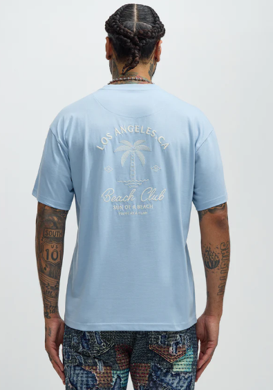 Fashionova T-shIrt Bleu Los Angeles Beach