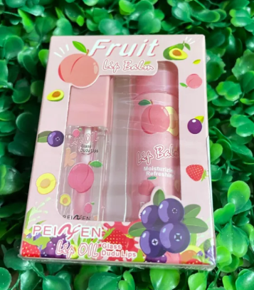 Set lip balm et lip oil fruits hydratants
