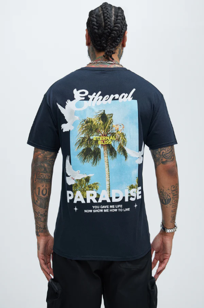 Etheral Paradise Short Sleeve Tee - Black taille L