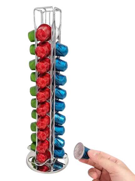 support de rangement pour capsules de café Nespresso qui économise de l'espace dans la cuisine.
