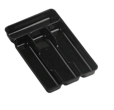Rangement Couverts pour tiroir de cuisine, organisateur de cuisine, NOIR.