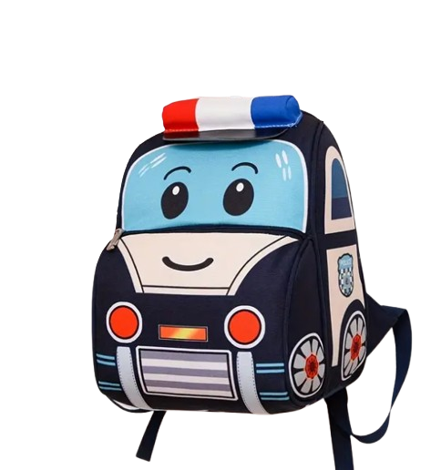 Sac à dos de police pour enfants - Léger, sangle réglable, fermeture à glissière, design imprimé amusant pour l'école