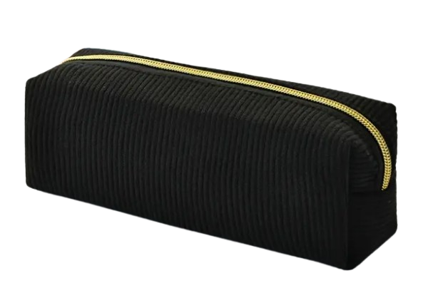 trousse écolière en polyester durable avec fermeture éclair, noir