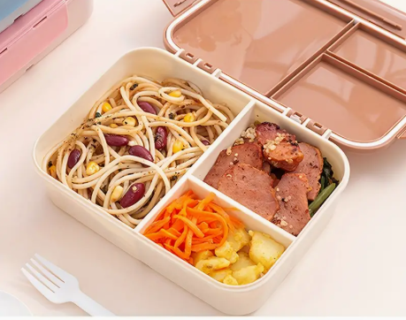 Boîte à lunch isolée Minnie Mouse et Mickey Mouse - Plastique élégant, design carré avec couvercle anti-fuite et sûr pour le micro-ondes, comprend des ustensiles et des boîtes à sauce