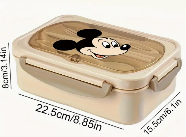 Boîte à Lunch en Plastique motif Disney Mickey Mouse Résistant pour l'École, Bleu