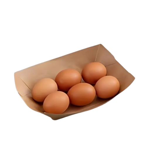 Lot de 50 plateaux alimentaires jetables en papier kraft