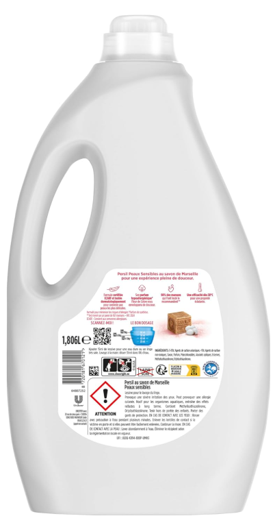 PERSIL - Lessive Peaux Sensibles au Savon de Marseille – 43 Lavages