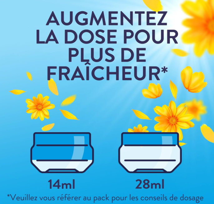 LENOR - Fresh Air Adoucissant Rayons de Soleil – 60 Lavages (840ml)