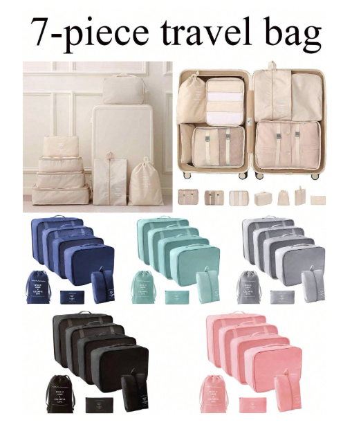 Lot de 7 pièces organisateur de voyage multifonction pour cosmétiques