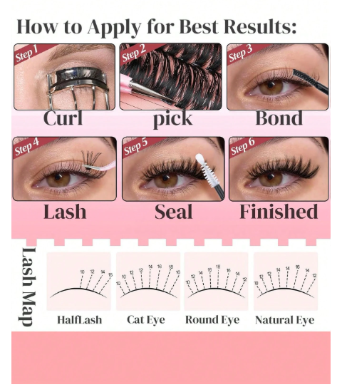 Set d'extension de cils DIY 200 pièces/240 pièces