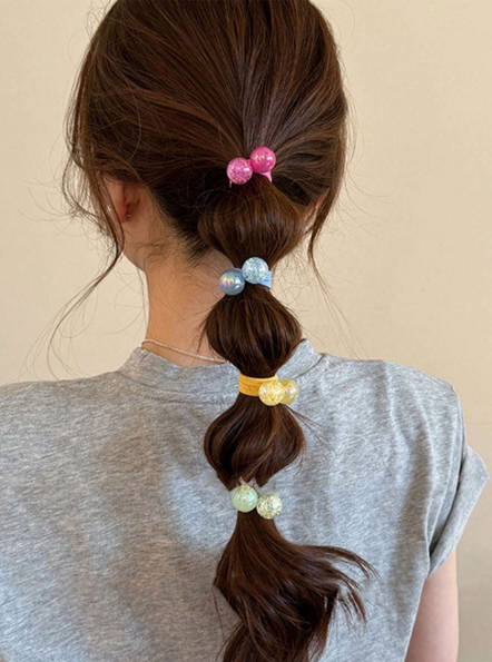 14 pièces Bandeaux ronds colorés en forme de boule pour les filles
