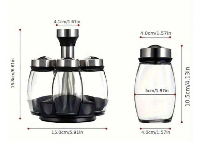 Ensemble De 7pcs/set Étagère De Bocal D'épices En Verre
