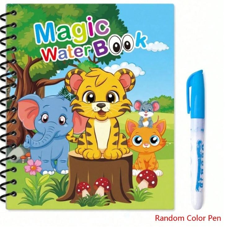 Livre de Peinture à l’Eau Réutilisable avec Stylo – Thèmes Variés pour Enfant