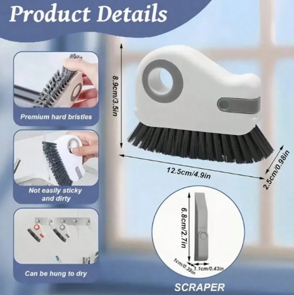 Brosse de nettoyage de rail de fenêtre 2-en-1