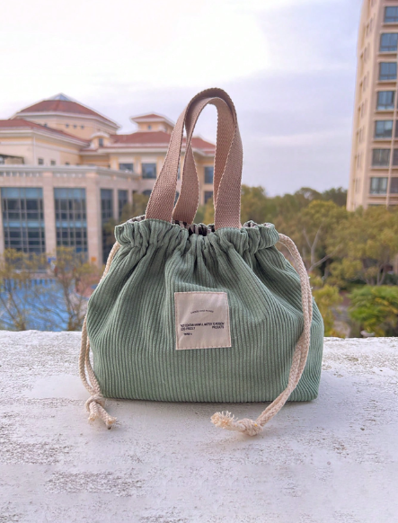 Sac à déjeuner en velours côtelé