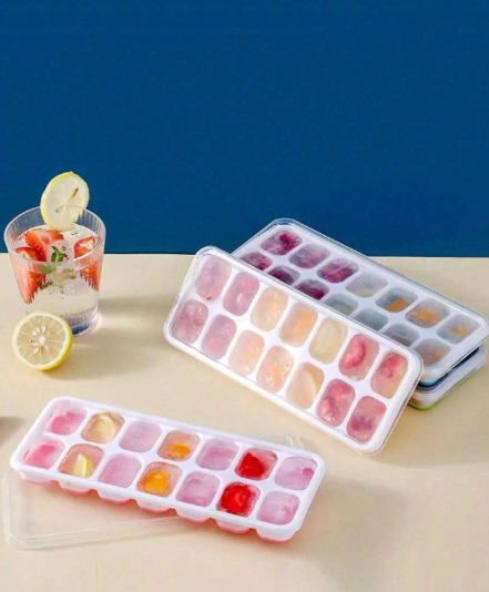 Moules à glaçons en silicone – 14 cavités - avec couvercles - 1 Piece