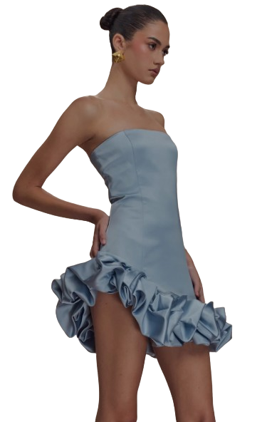 MESHKI Robe mini à bulles - bleue taille XS