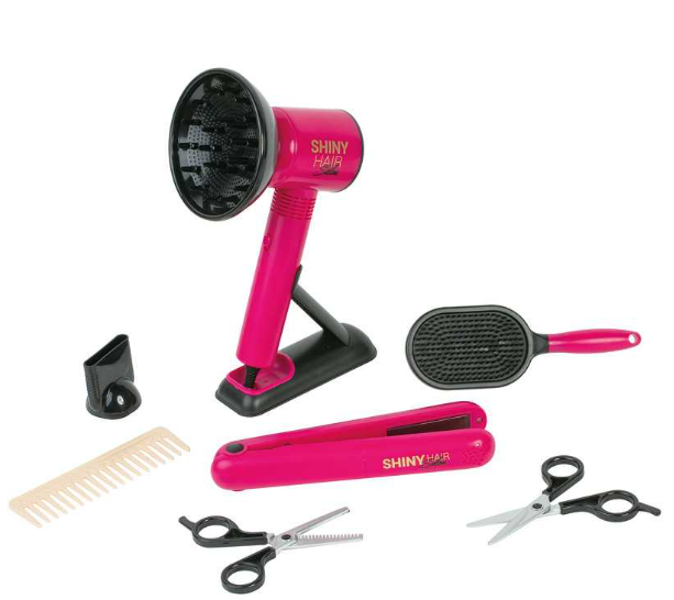 Set coiffure poupée rose