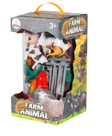 Boite Géante Animaux De La Ferme Kit Jeu Éducatif Éveil Imagination Enfants Accessoires Décor Rural